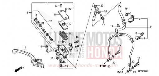 FR. BRAKE MASTER CYLINDER (CB600F/F3) CB600FB de 2011